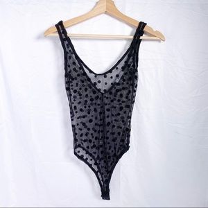 MyStyle Firenze Sheer Black Bodysuit size small
